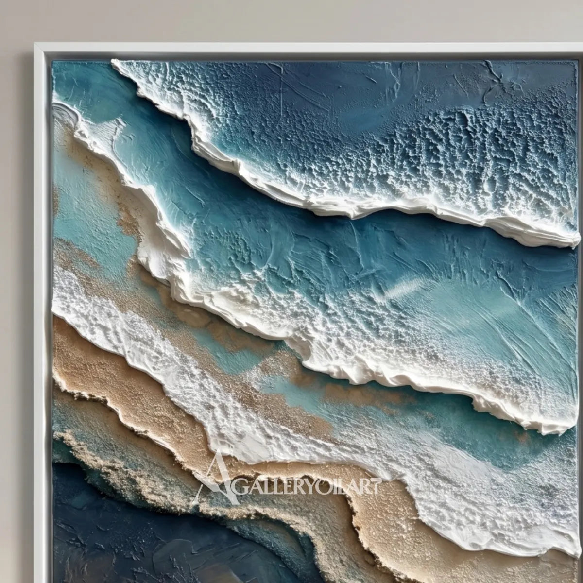 Aerial-ocean-shore-sea-beach-blue-turquoise-and-white-art-close-up