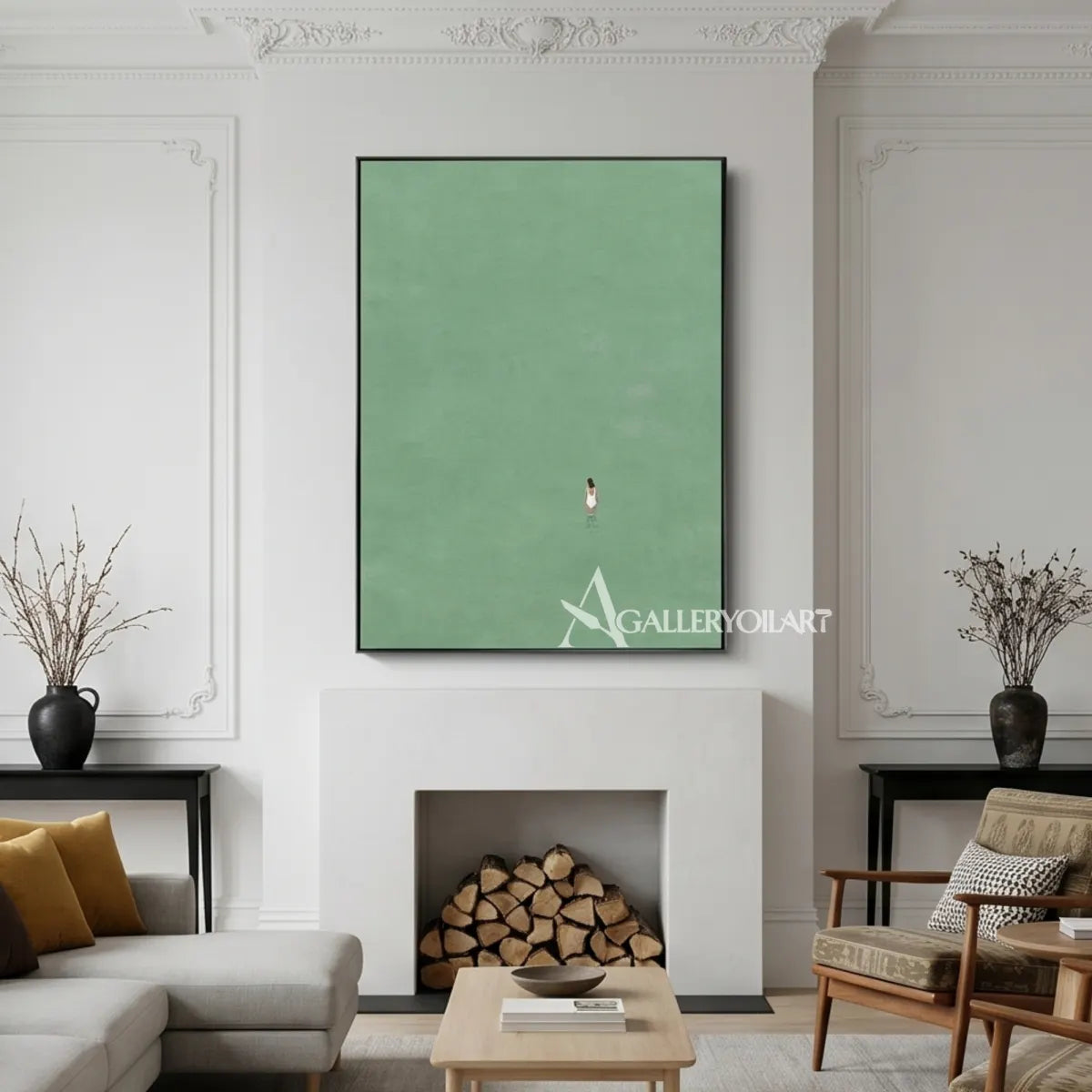 white-cloud-portrait-art-green-wall-art-bright-living-room