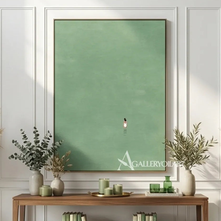 white-cloud-portrait-art-green-wall-art-formal-room