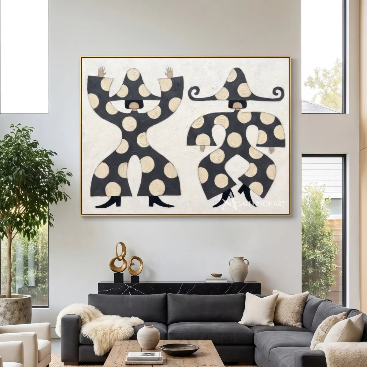 folk-art-dotted-figures-on-a-light-ground-above-lounge-seating