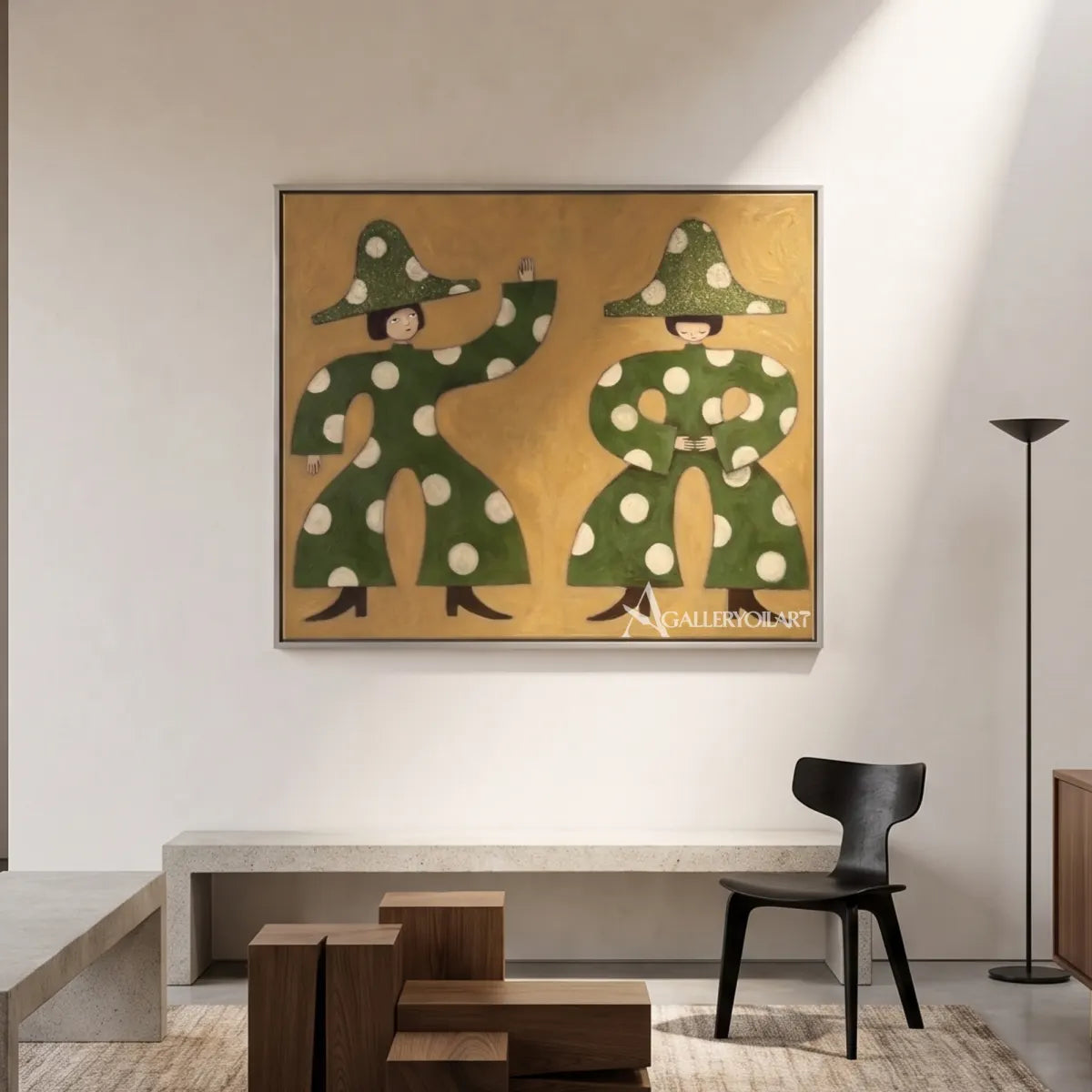 folk-art-pair-displayed-in-a-bright-studio-in-folk-art-style-with-green-and-ochre-tones