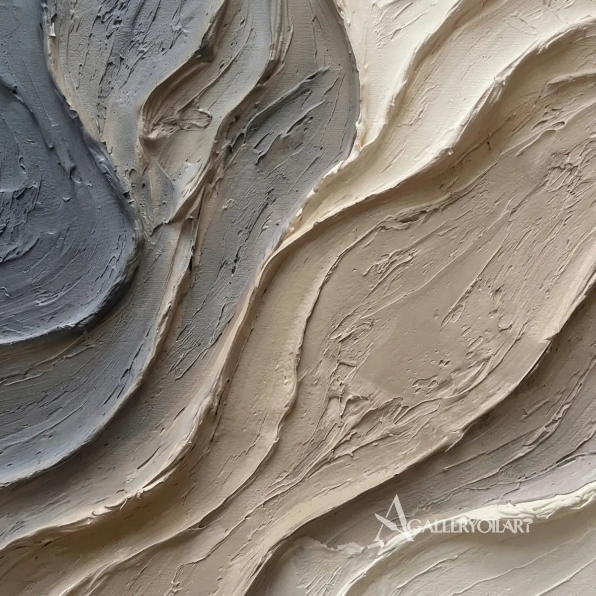 Textured-3D-flowing-abstract-current-gray-wall-art-detail