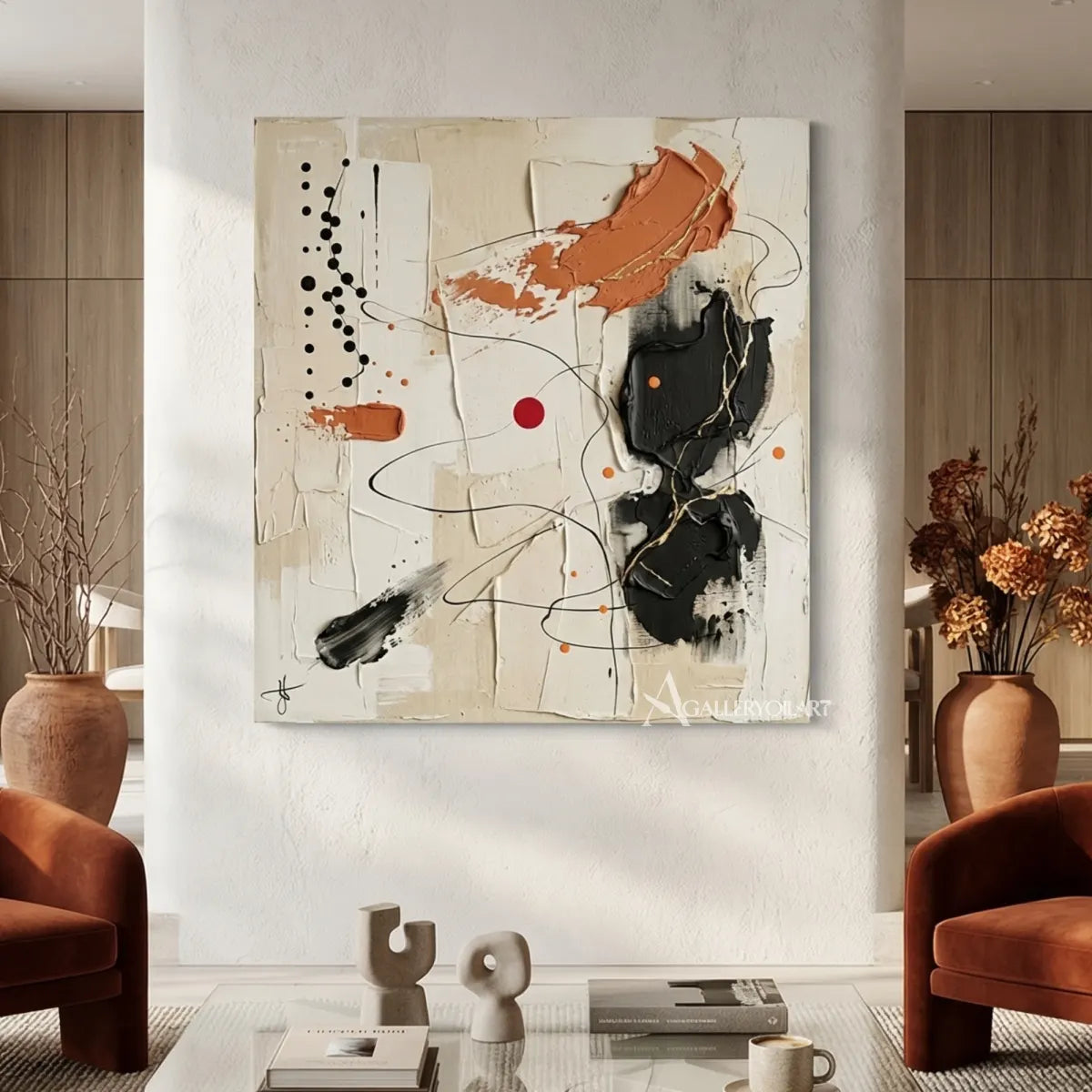 abstract-art-terracotta-and-charcoal-composition-in-a-sunlit-sitting-room