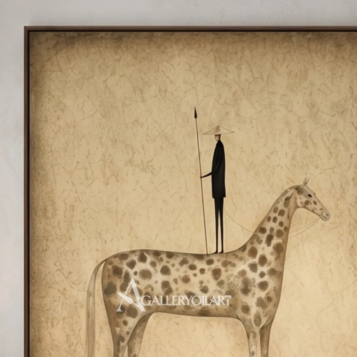 Close-view-of-spotted-giraffe-body-and-standing-black-bird