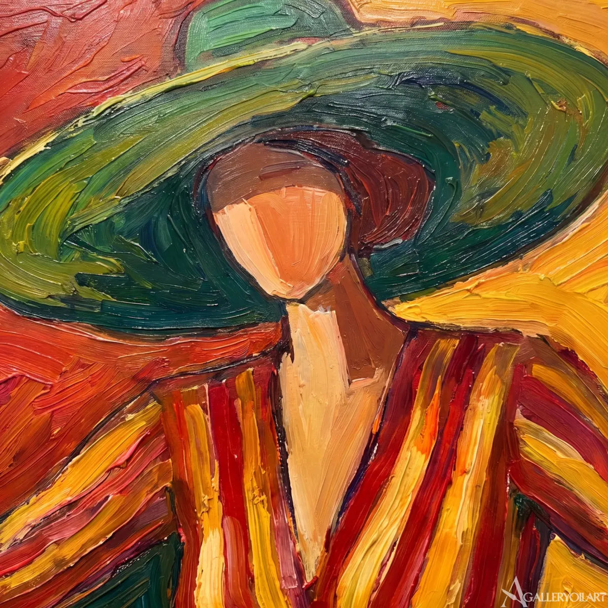 hat muse pop-art orange wall art in a warm modern interior 8