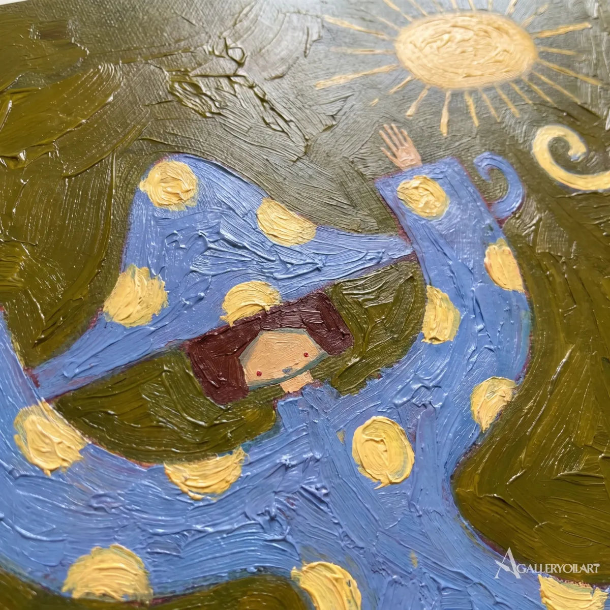 close-up-of-raised-paint-on-a-blue-hat-in-folk-art-style-with-blue-and-cream-tones
