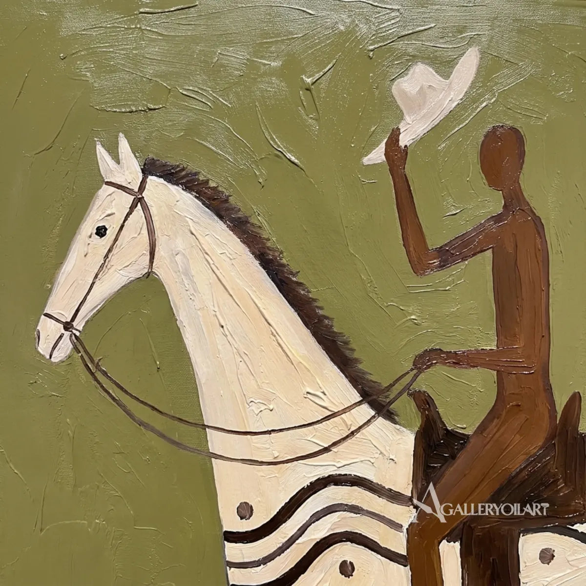 Close-view-of-a-hatted-rider-on-a-pale-horse-amid-visible-brushstrokes
