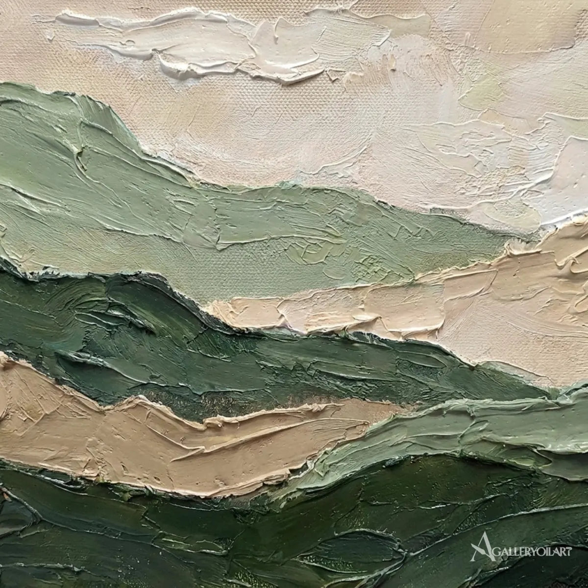 Landscape-layered-mountain-ridges-green-wall-art-in-detail-texture