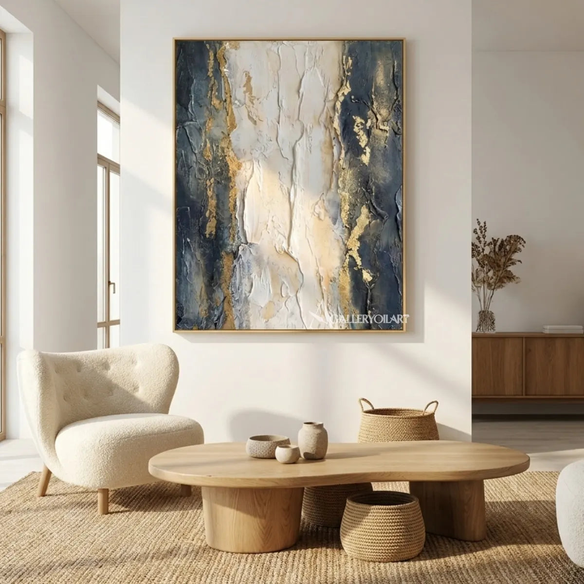 Textured-3D-gray-and-gold-marble-relief-wall-art-in-a-sunlit-living-room