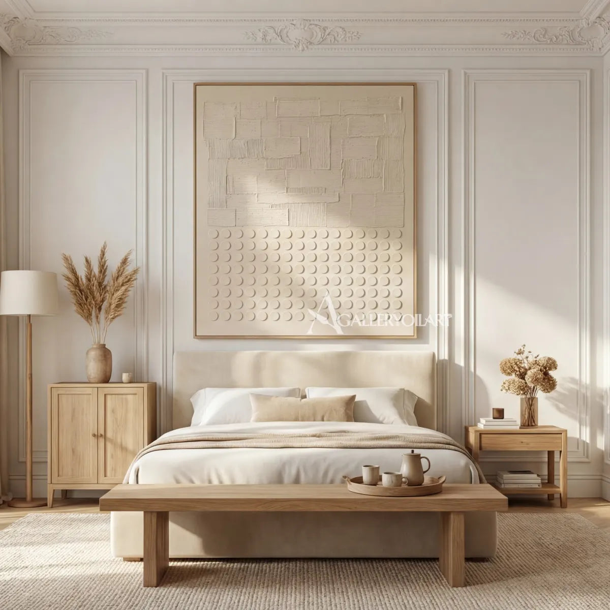 Textured-3D-white-modular-relief-wall-art-wall-display