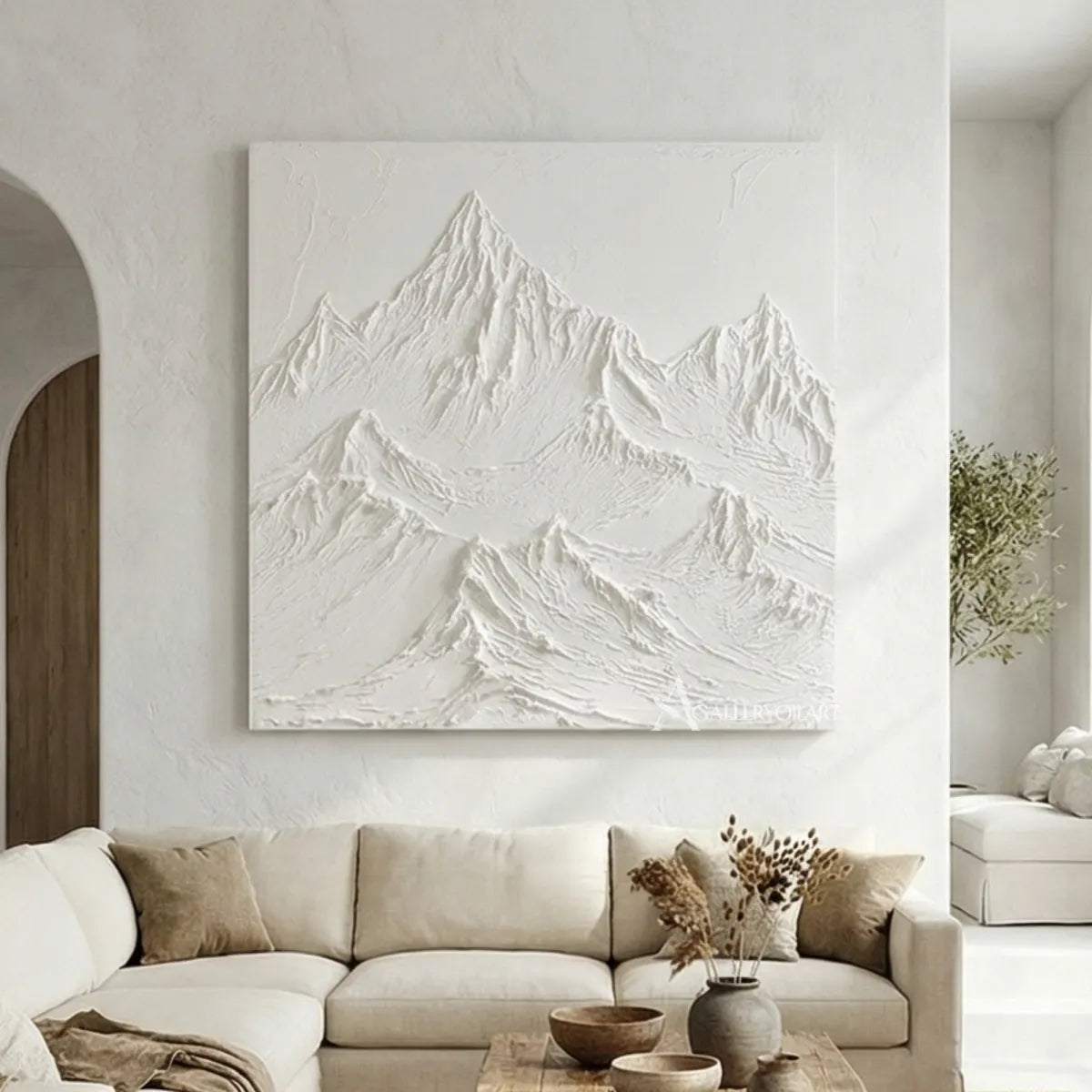 textured-3d-layered-mountain-peaks-matte-white-soft-gray-ivory-and-pale-stone-wall-art-in-living-room