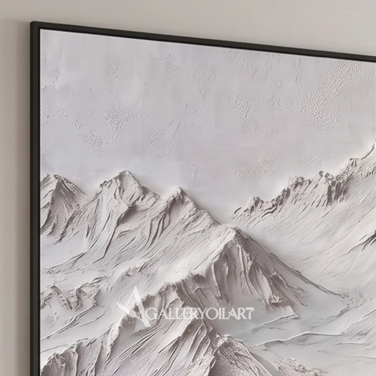 White-textured-mountain-ridge-triptych-close-up-relief-detail