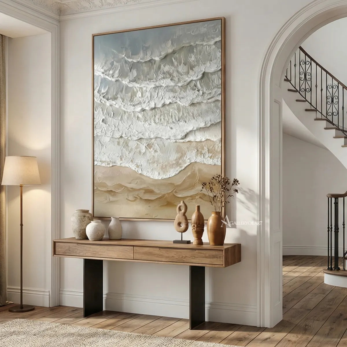 textured-3d-layered-mountain-ridges-soft-gray-ivory-white-warm-beige-pale-taupe-wall-art-in-console-hall