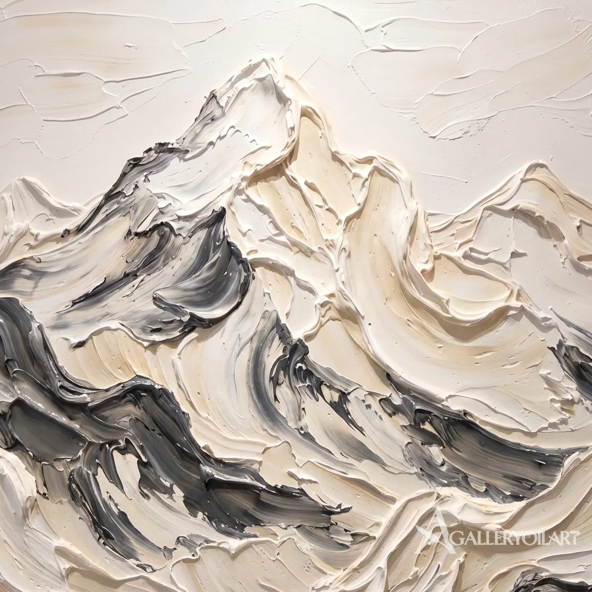 a layered mountain range shaped by sweeping raised strokes-textured-3d-white-dining-space