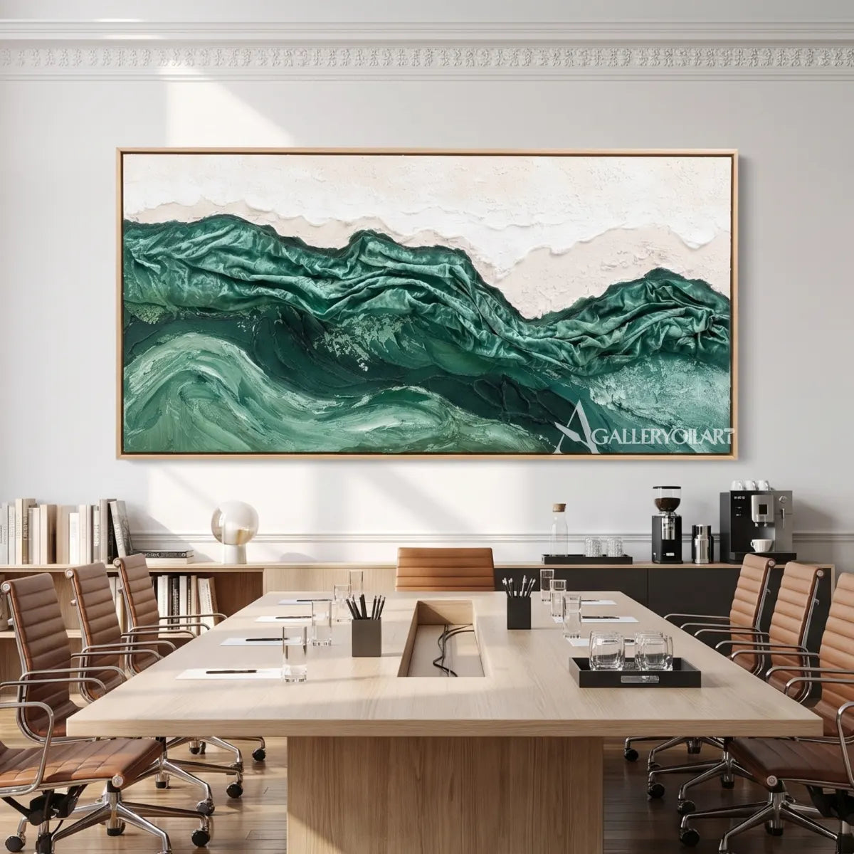 panoramic-sea-beach-art-green-waves-across-a-dining-room-wall