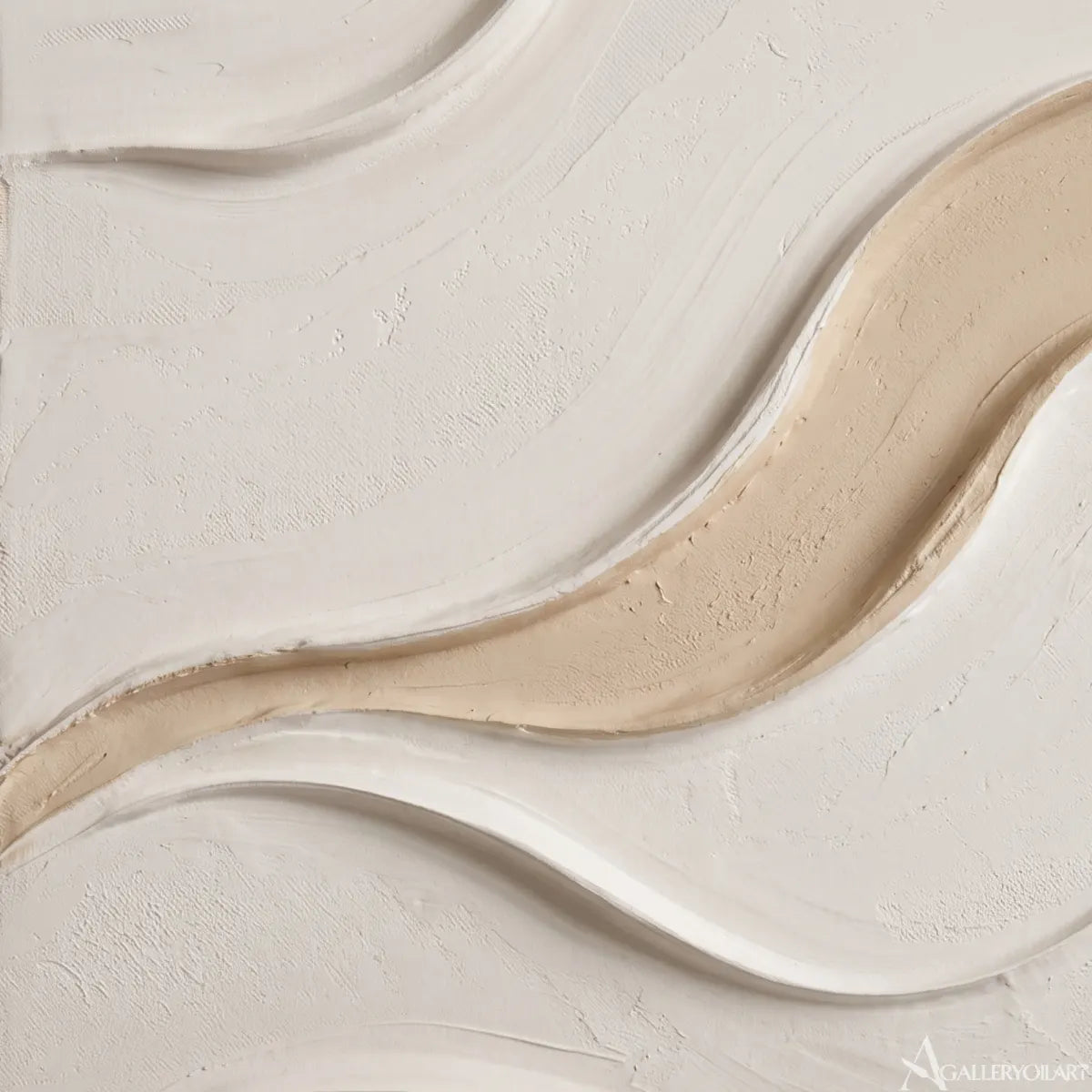 Textured-3D-quiet-arc-passage-in-beige-and-olive-relief-close-detail