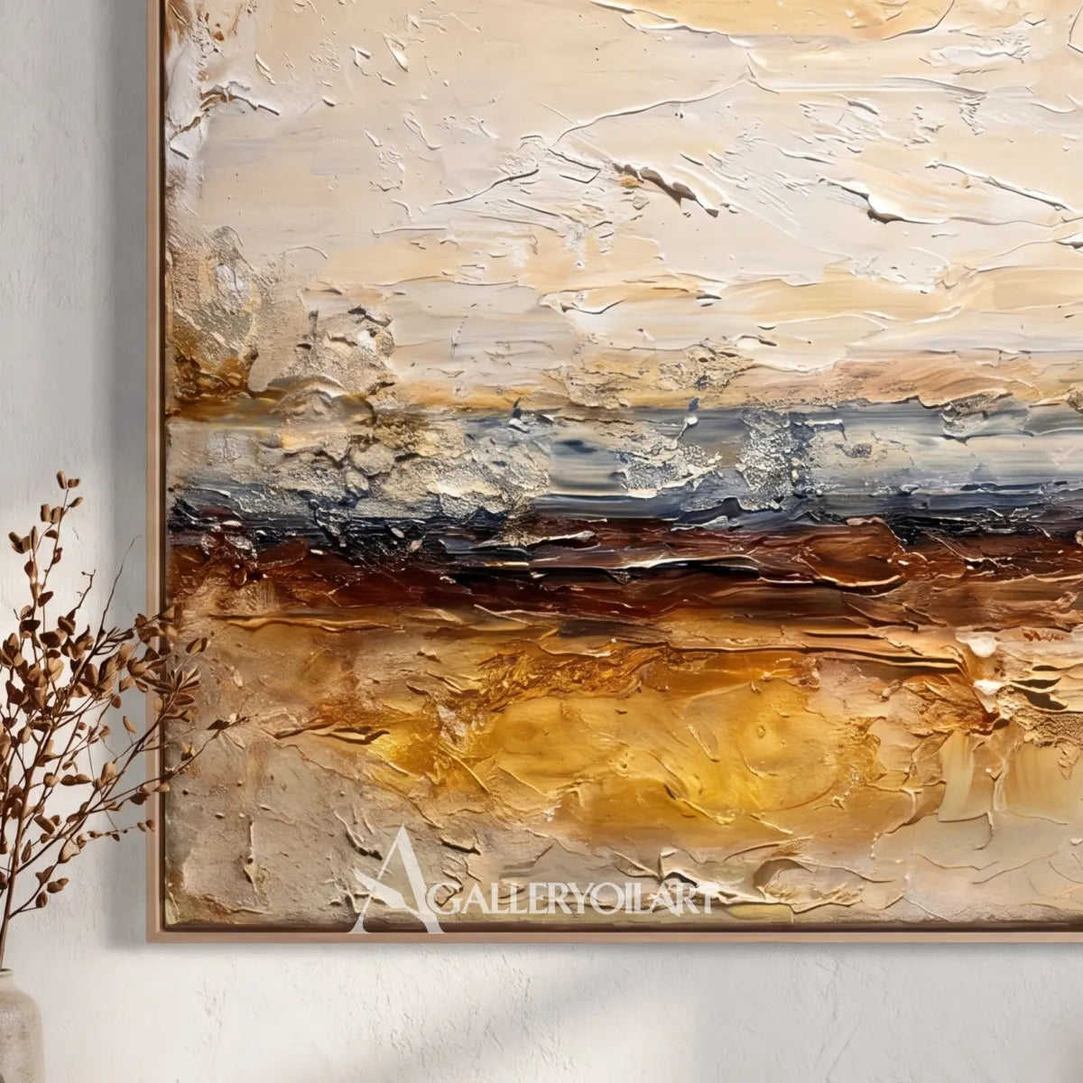 abstract-art-close-up-of-raised-cream-gold-and-brown-horizontal-texture