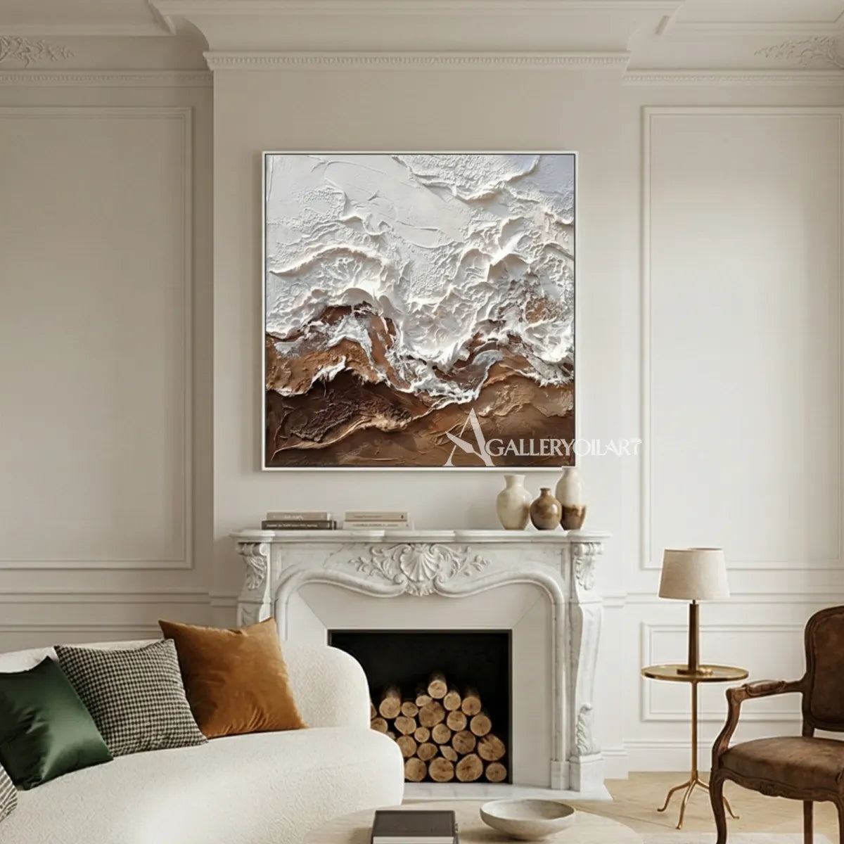 textured-3d-raised-mountain-ridges-matte-white-ivory-umber-brown-taupe-and-charcoal-wall-art-in-entryway
