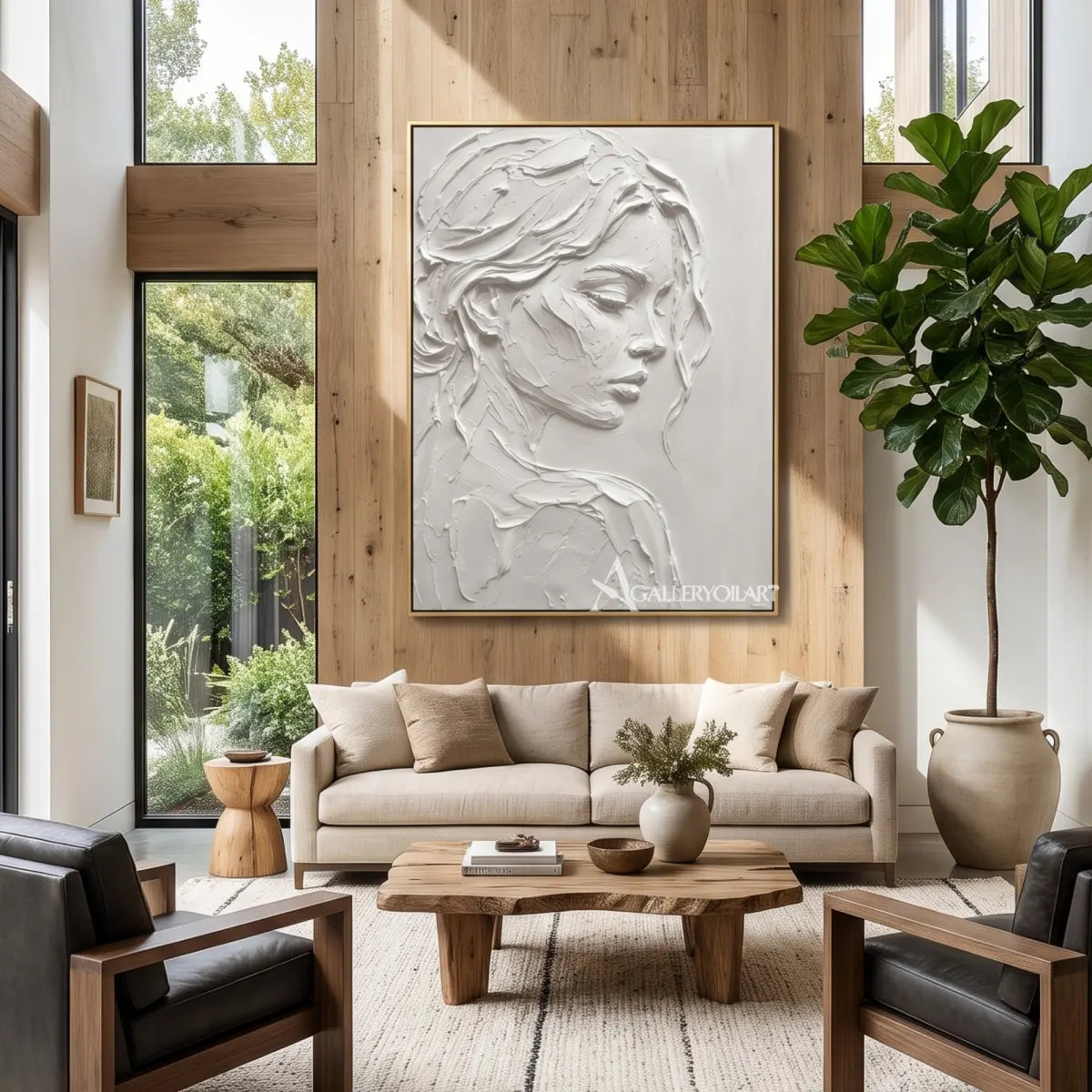 relief-portrait-grace-textured-3d-white-wall-art-in-a-living-space