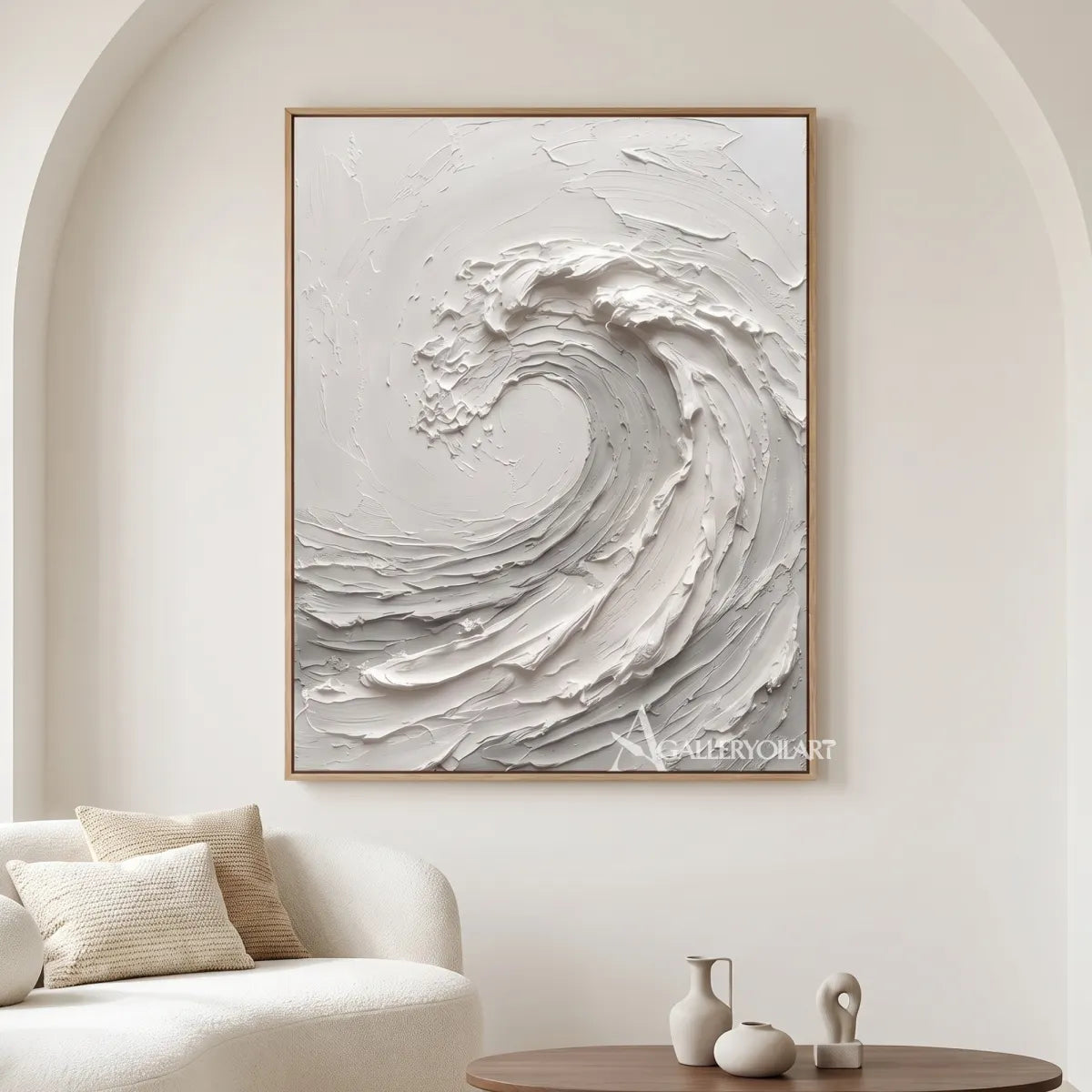 White-sea-beach-art-showing-a-rising-curling-wave-in-a-living-room-gallery