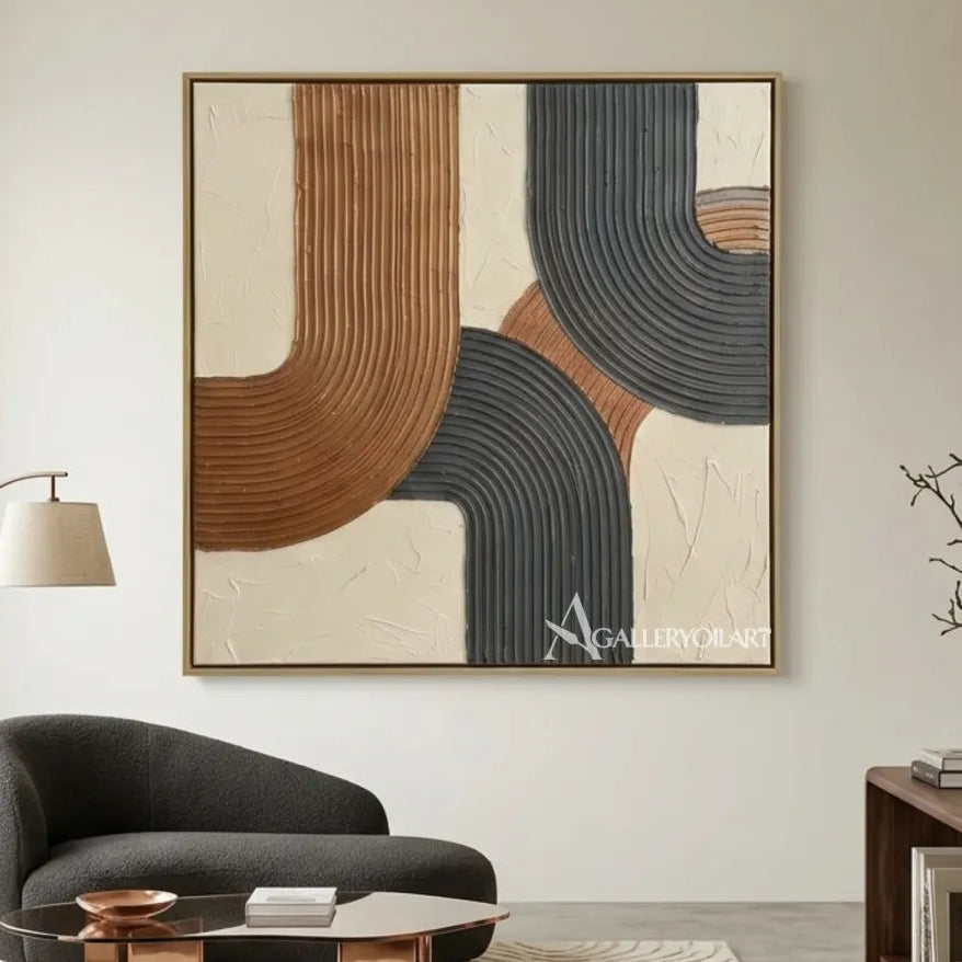 Textured-3D-rounded-earth-rhythm-brown-wall-art-gallery