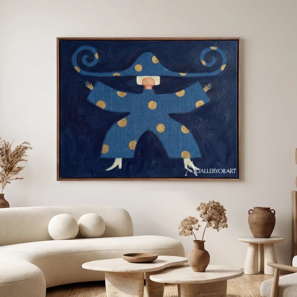 full-view-of-a-blue-robed-figure-with-open-arms-in-folk-art-style-with-blue-and-gold-accents
