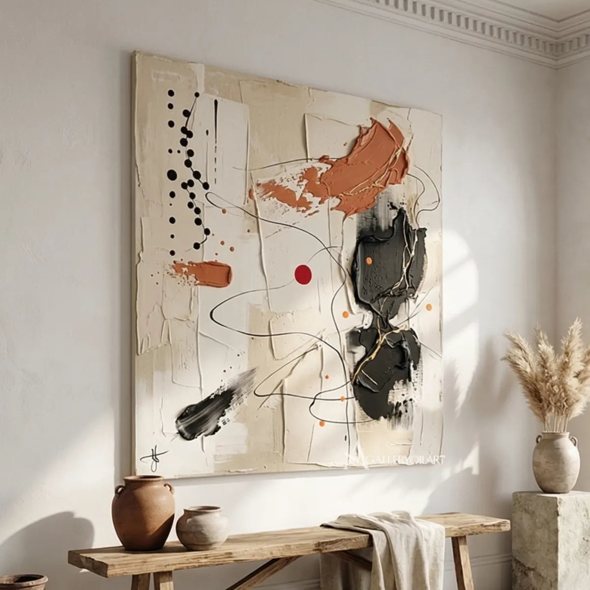 abstract-art-terracotta-gestures-on-a-pale-ground-in-a-bright-room