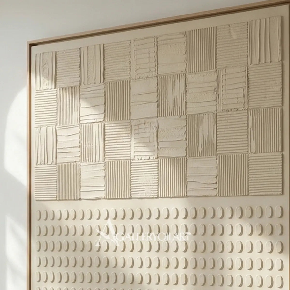 Textured-3d-ordered-patterns-beige-wall-art-in-a-living-room