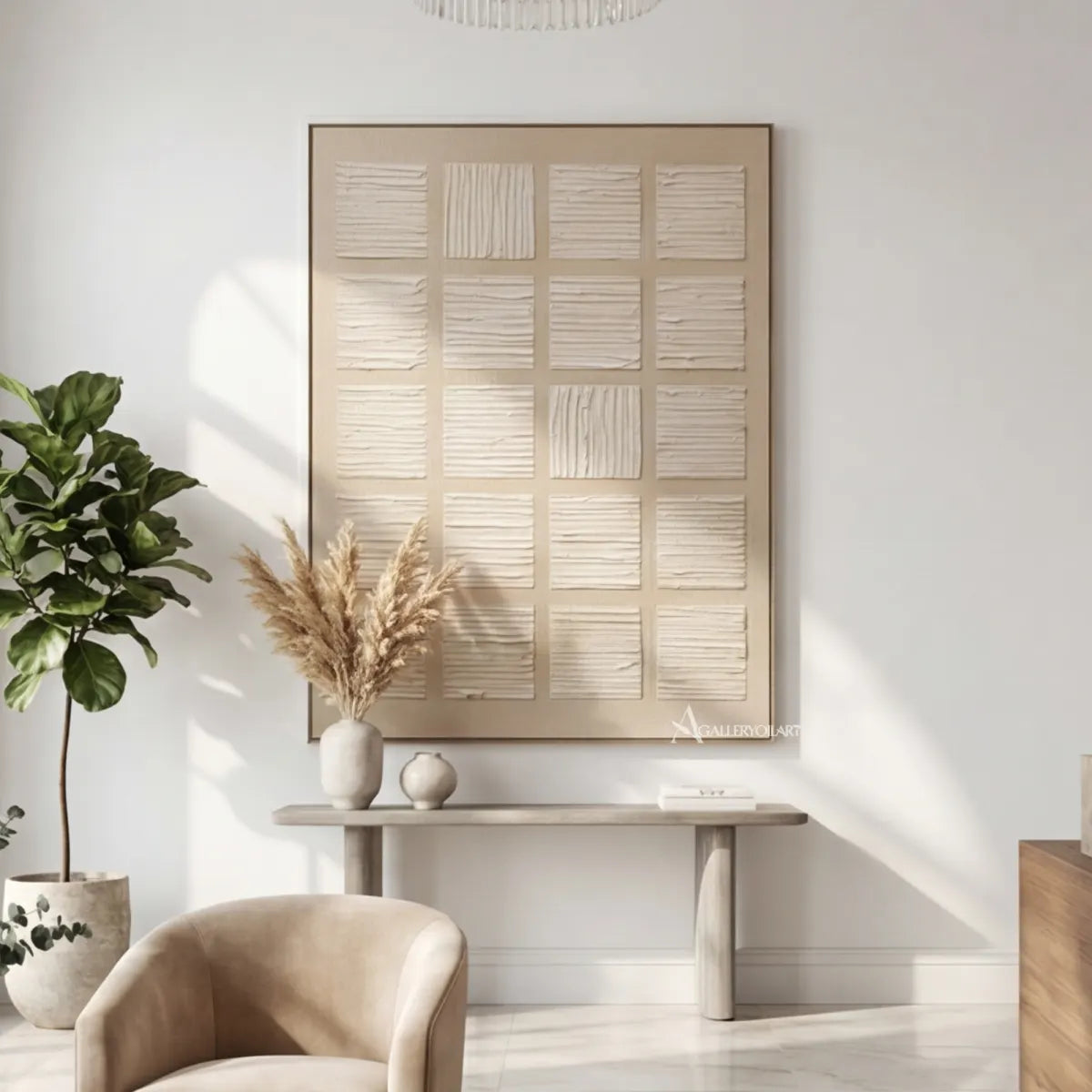 textured-3d-a-grid-of-raised-panels-ivory-cream-sand-beige-and-light-taupe-wall-art-in-window-wall