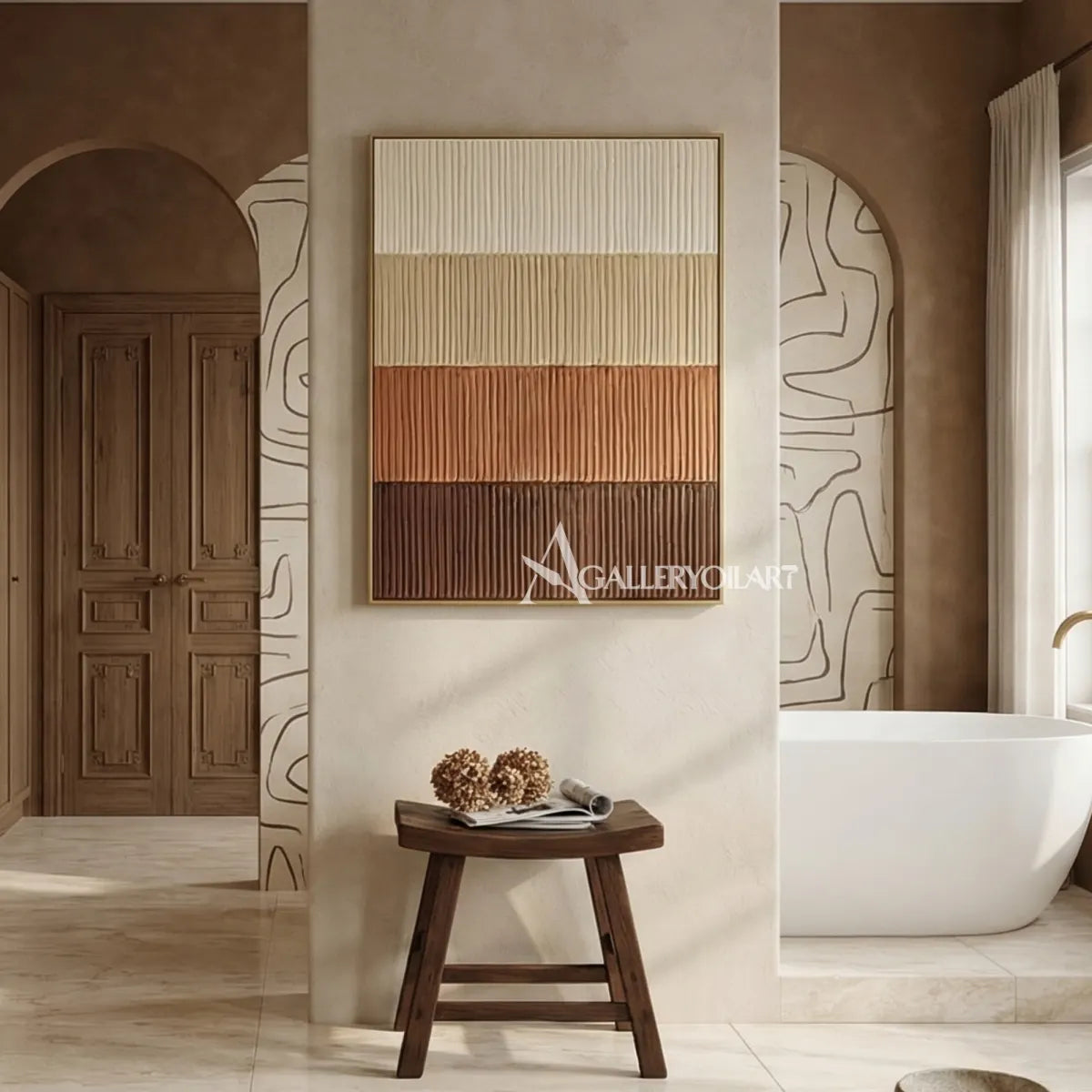 vertical-abstract-art-in-cream-and-brown-in-a-neutral-room