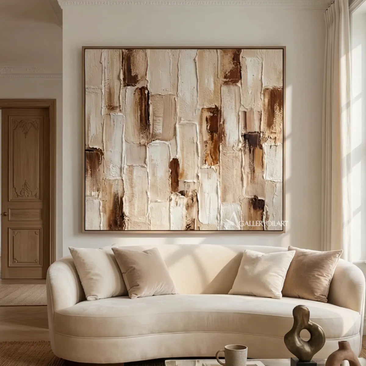 textured-3d-weathered-abstract-blocks-cream-sand-beige-warm-brown-and-rust-wall-art-in-fireplace-room