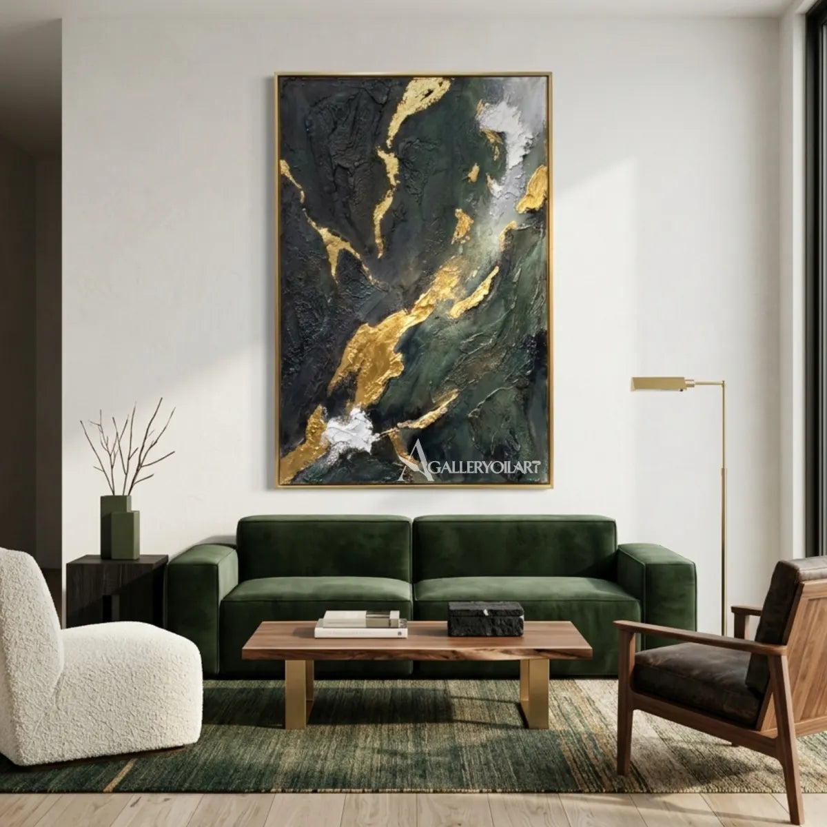 Abstract-flowing-current-textured-3D-art-in-a-modern-interior