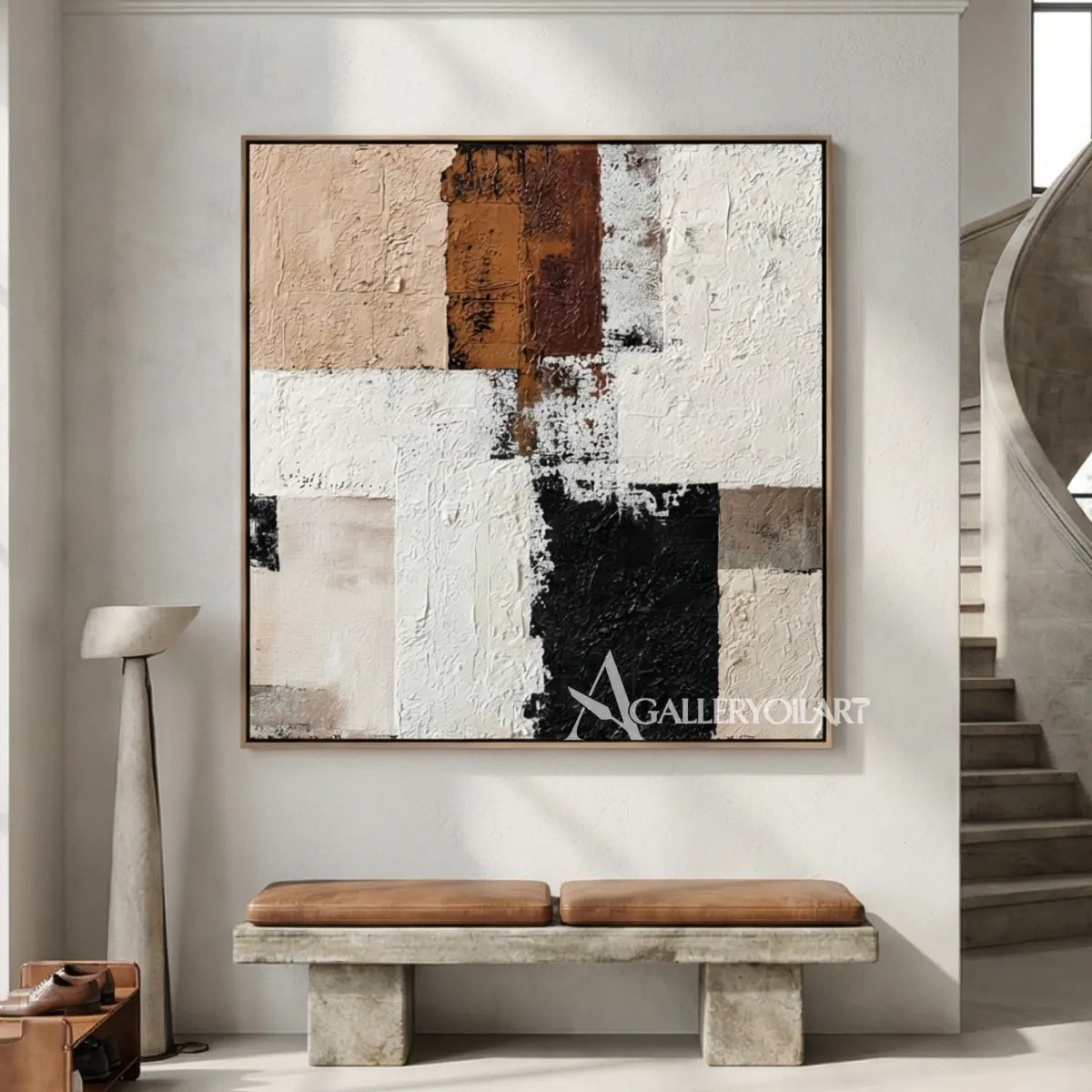 textured-abstract-geometric-forms-in-ivory-beige-brown-and-black-in-a-contemporary-living-room