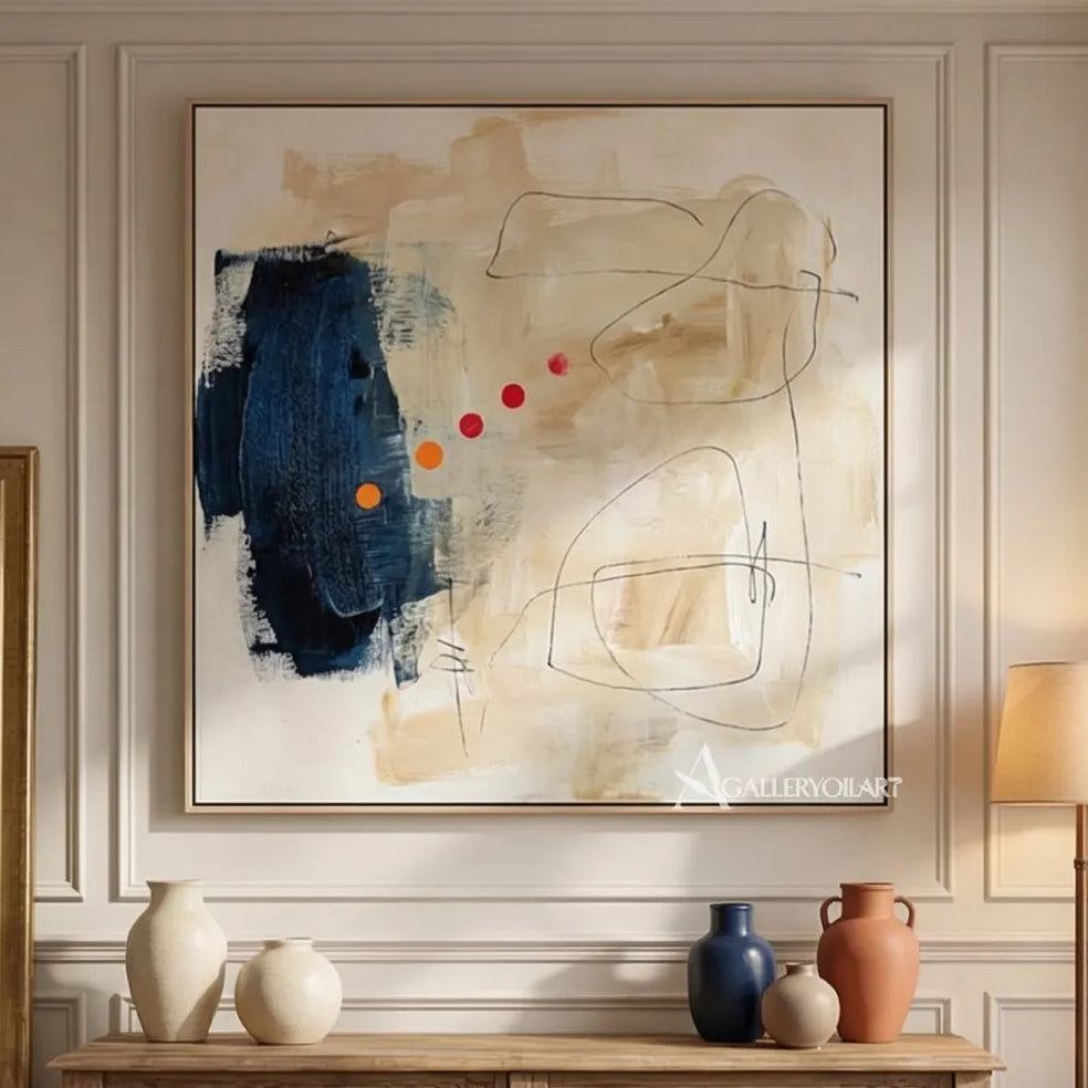 abstract-abstract-orbit-like-marks-ivory-navy-blue-charcoal-orange-and-red-wall-art-in-console-room