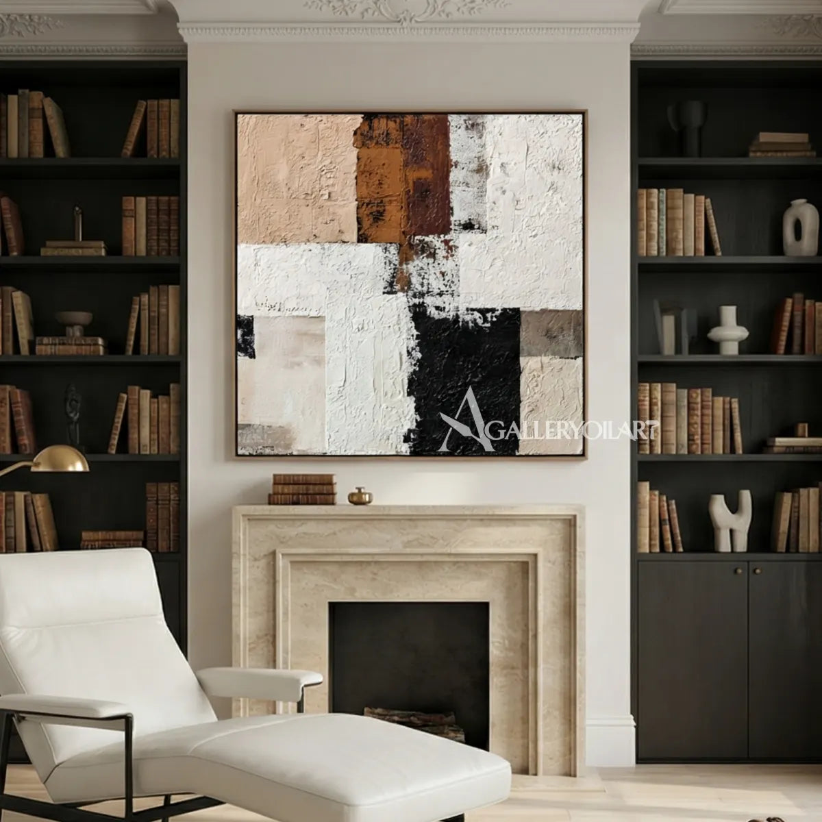 brown-ivory-and-black-textured-abstract-shapes-in-a-modern-living-space