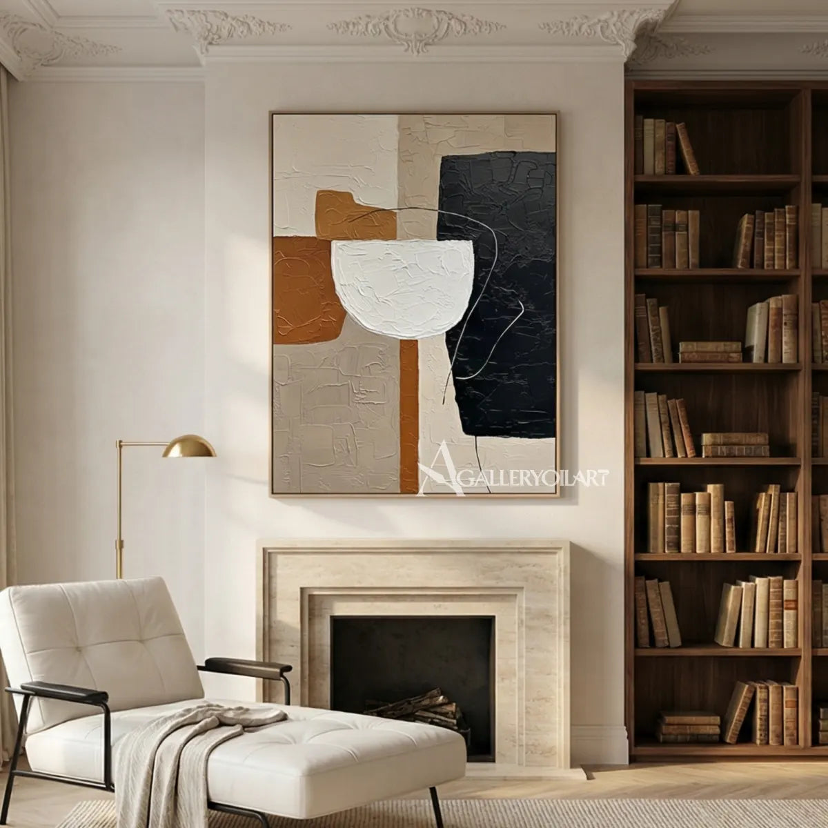 vertical-abstract-art-with-a-white-bowl-form-in-a-light-sitting-room