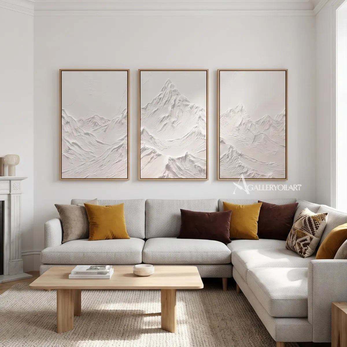 Landscape-white-alpine-summit-wall-art-relief-detail