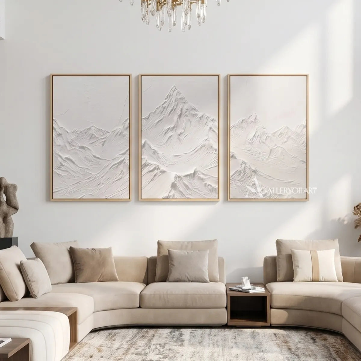 Landscape-white-alpine-summit-wall-art-in-a-living-room-triptych