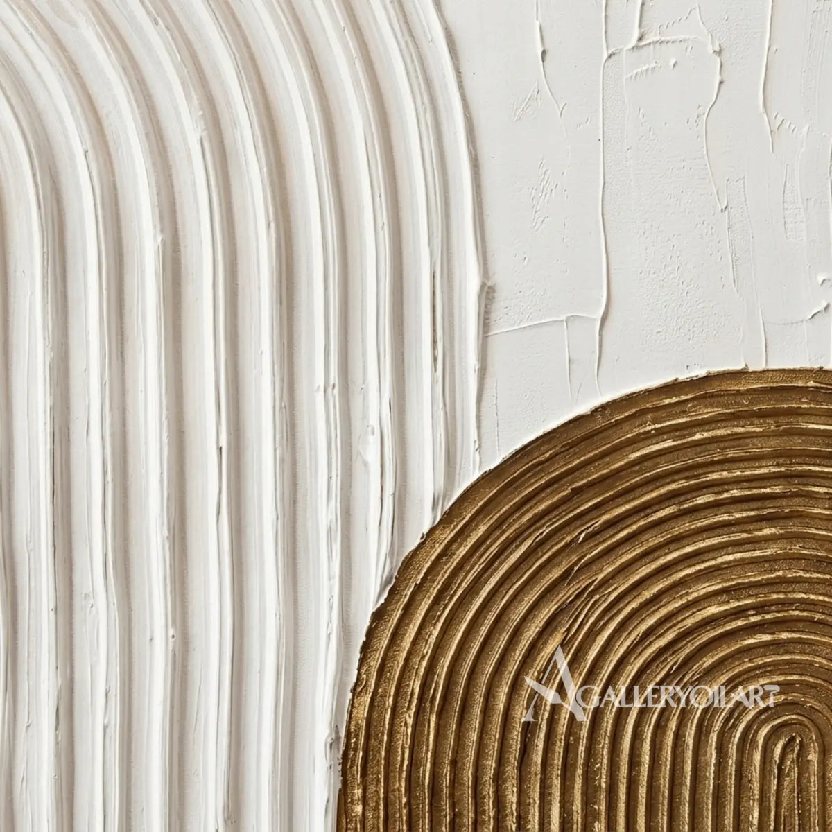 Textured-3D-arched-abstract-rhythm-gold-wall-art-detail