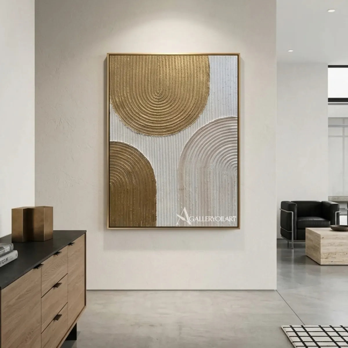 Textured-3D-arched-cadence-in-beige-and-cream-with-relief-in-an-living-room