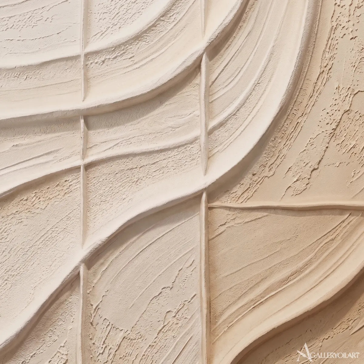 Textured-3D-carved-grid-rhythm-in-beige-relief-close-detail