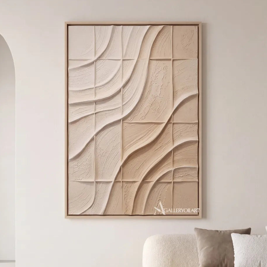 Textured-3D-carved-grid-rhythm-in-beige-relief-in-a-minimalist-living-room