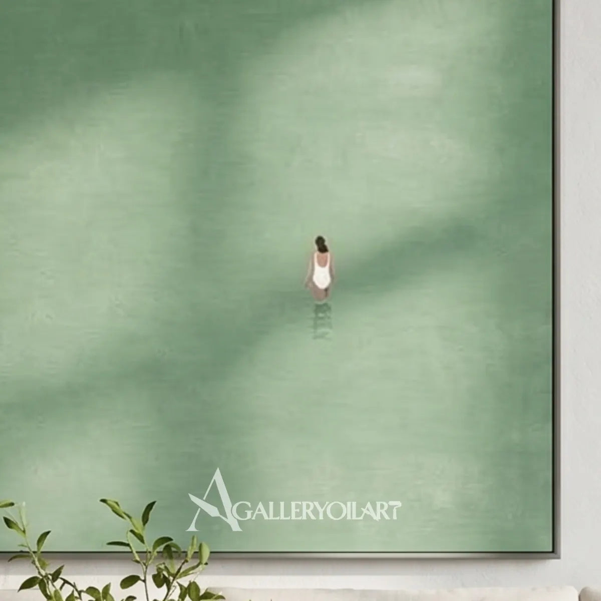white-cloud-portrait-art-green-wall-art-art-detail