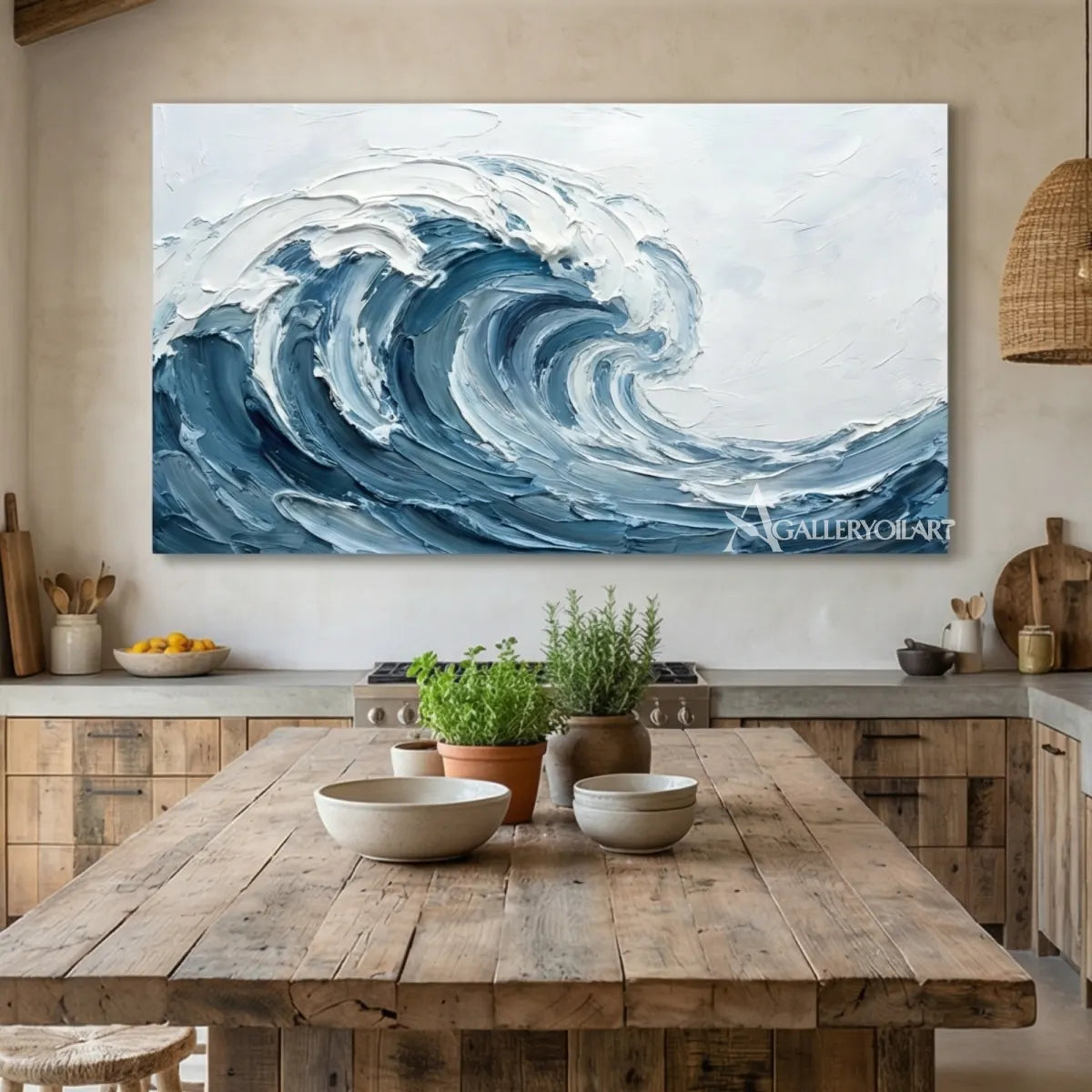 Cresting-ocean-wave-sea-beach-art-blue-dining-room