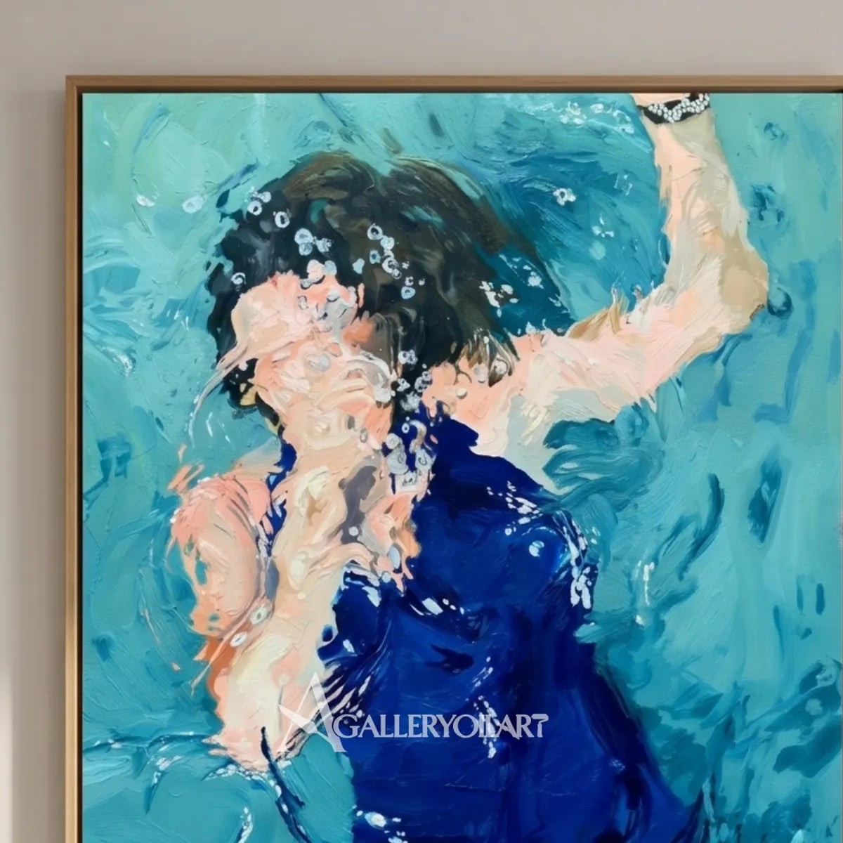 Close-up-of-a-dancing-woman-in-blue-with-sweeping-brushwork-in-a-portrait-painting-detail