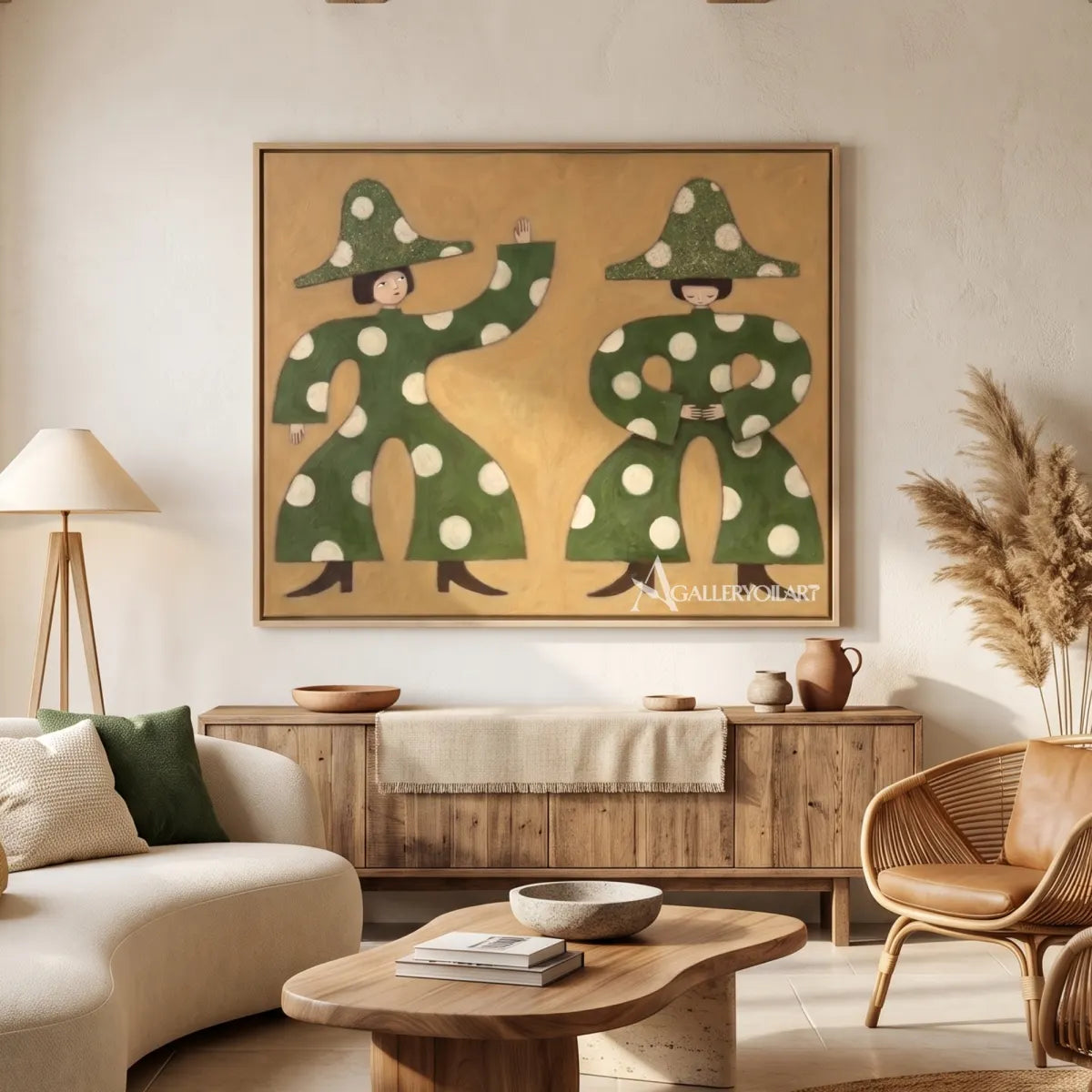 folk-art-pair-in-a-neutral-lounge-in-folk-art-style-with-green-and-ochre-tones