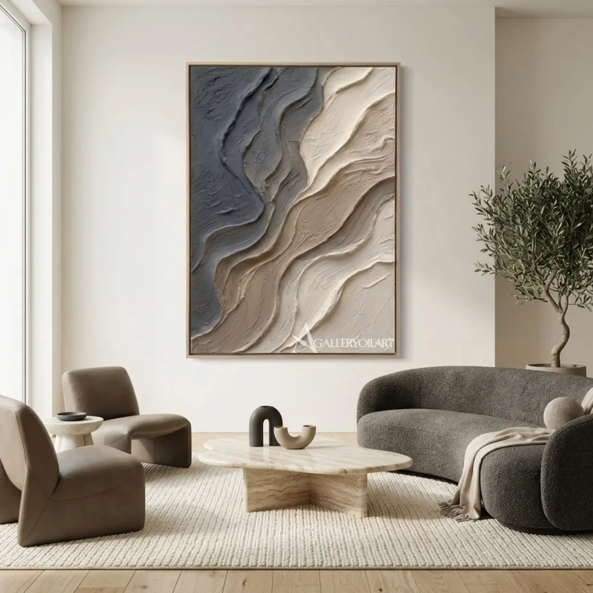 Textured-3D-flowing-abstract-current-gray-wall-art-gallery