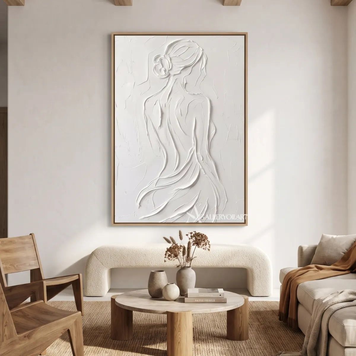 flowing-figure-relief-textured-3d-white-wall-art-in-a-gathering-room