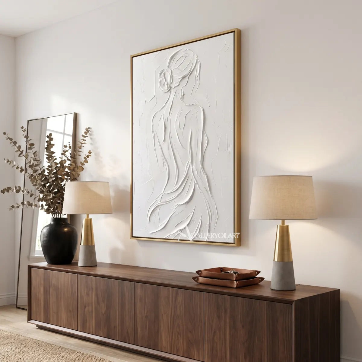 flowing-figure-relief-textured-3d-white-wall-art-in-a-modern-entryway