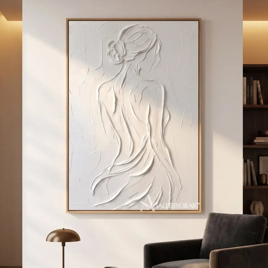 flowing-figure-relief-textured-3d-white-wall-art-in-a-private-lounge